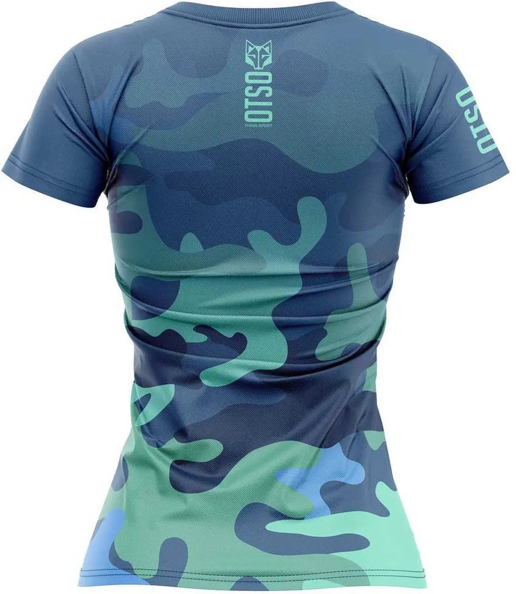 OTSO Vrouwen T-shirt Korte Mouwen - Camo Blue - S - afbeelding 4 van 6