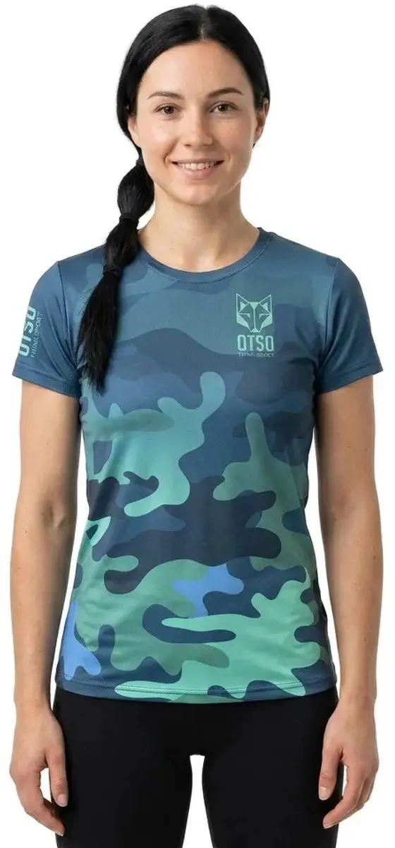 OTSO Vrouwen T-shirt Korte Mouwen - Camo Blue - S - afbeelding 3 van 6
