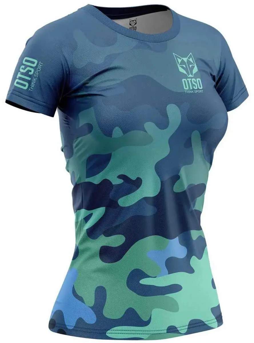 OTSO Vrouwen T-shirt Korte Mouwen - Camo Blue - S - afbeelding 5 van 6