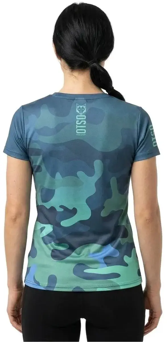 OTSO Vrouwen T-shirt Korte Mouwen - Camo Blue - S - afbeelding 6 van 6