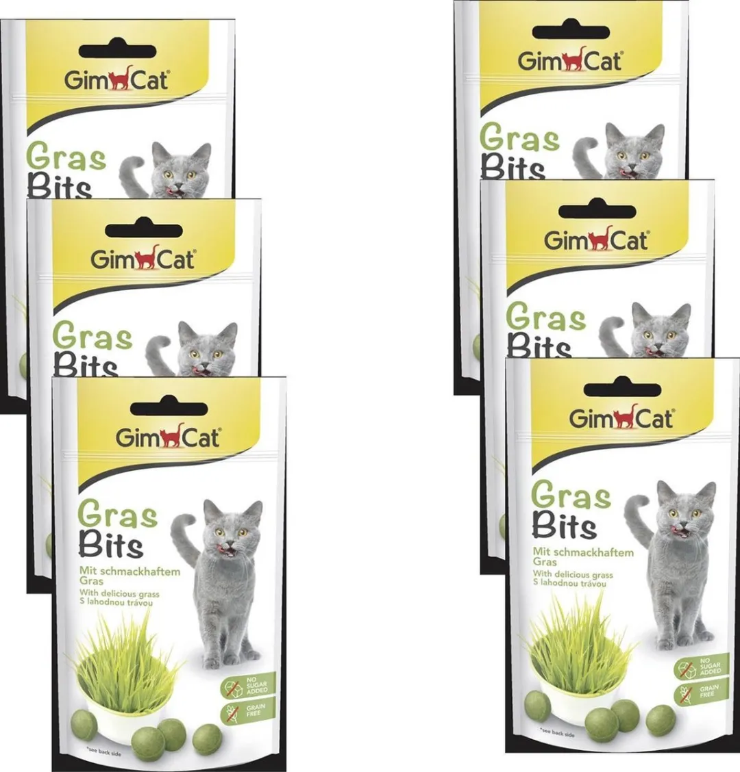 GimCat Gras Bits Kattensnack - 24 Stuks