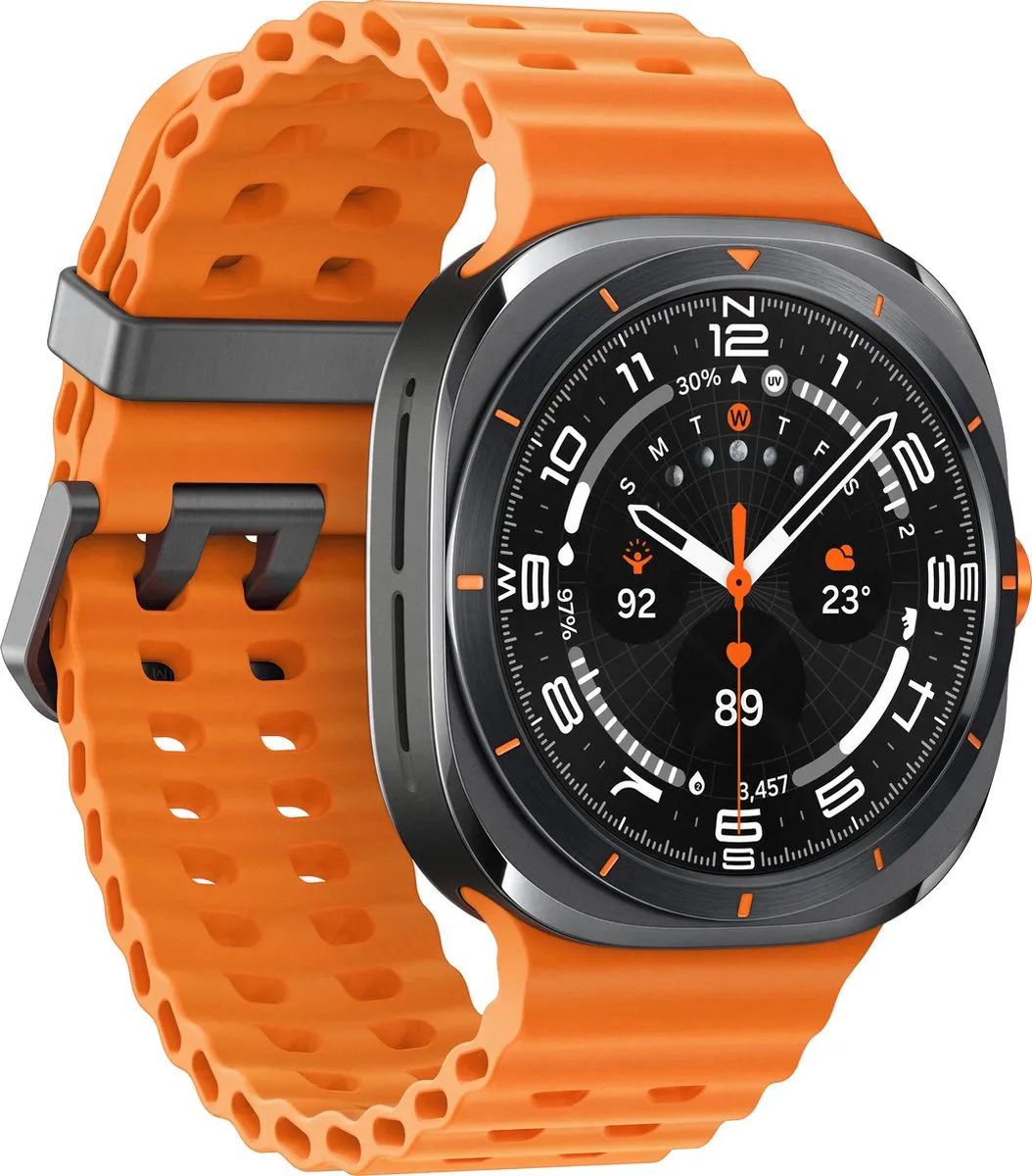 Samsung Galaxy Watch Ultra - 47mm - Titanium Gray - Oranje band