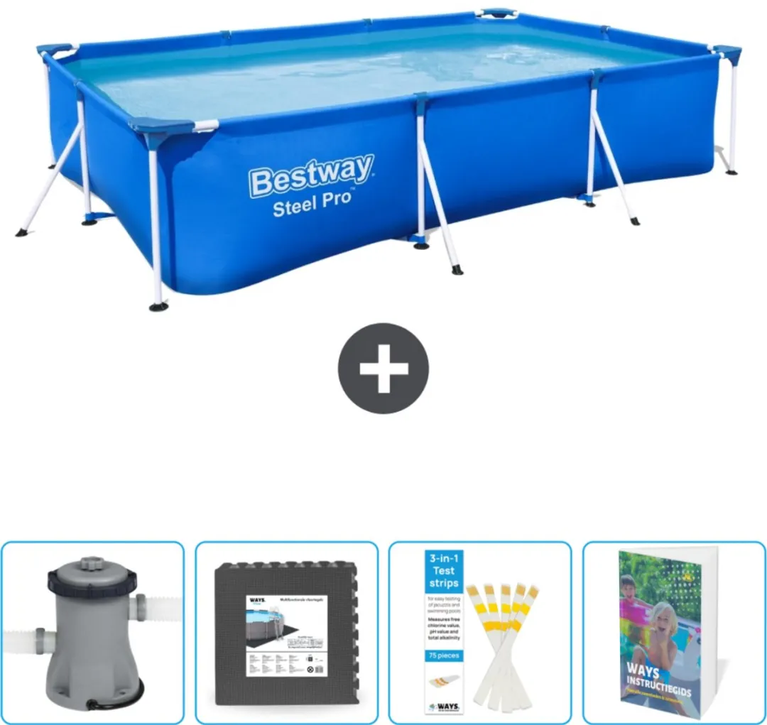 Bestway Steel Pro Zwembad 300x201x66cm Blauw