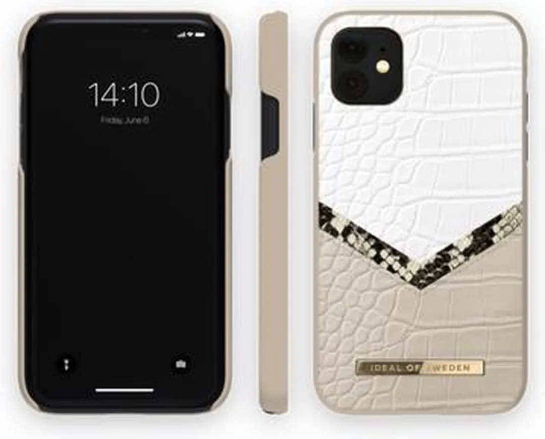 iDeal of Sweden Fashion Case Atelier iPhone 11/XR - Dusty Cream Python