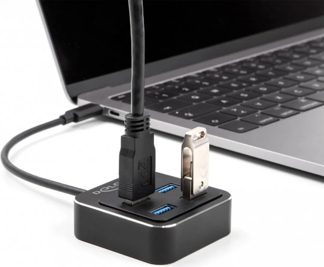 Delock USB 3.2 Gen 2 Type-C Hub 4x USB-A 10Gbps - Zwart