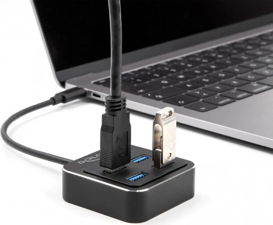 Delock USB 3.2 Gen 2 Type-C Hub 4x USB-A 10Gbps - Zwart