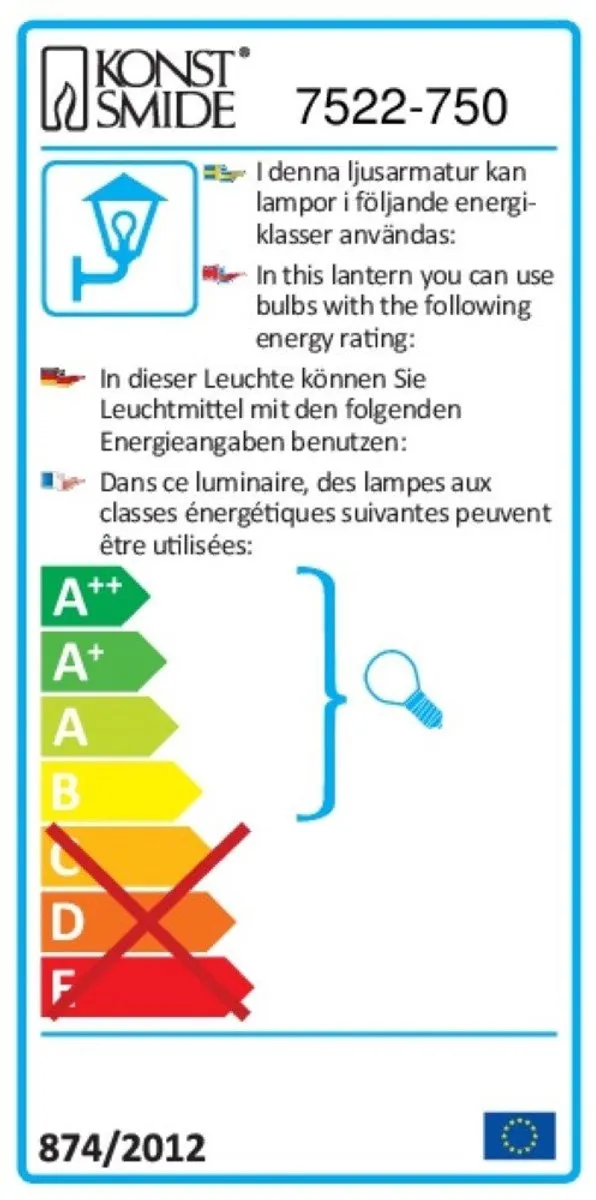 Konstsmide 7522-750 Wandverlichting Buiten - 2x35W - Zwart