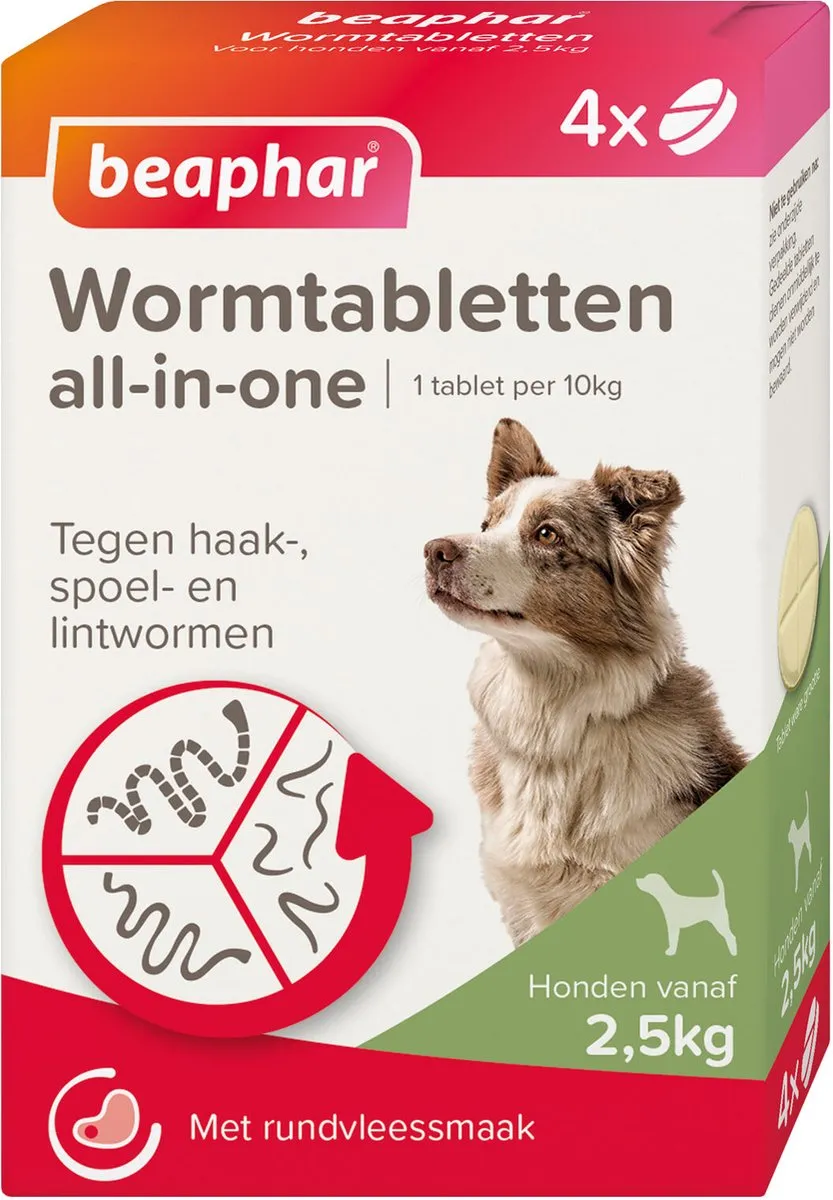 Beaphar All-in-one Ontworming Tabletten Hond 2,5-20kg - 2 Stuks - afbeelding 6 van 6