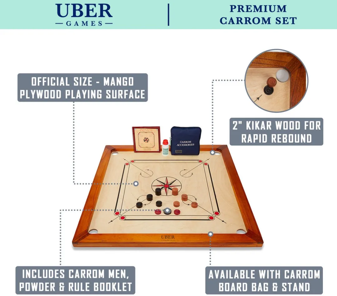 Ubergames Carrom ECO India - 74x74cm - 2-4 Spelers