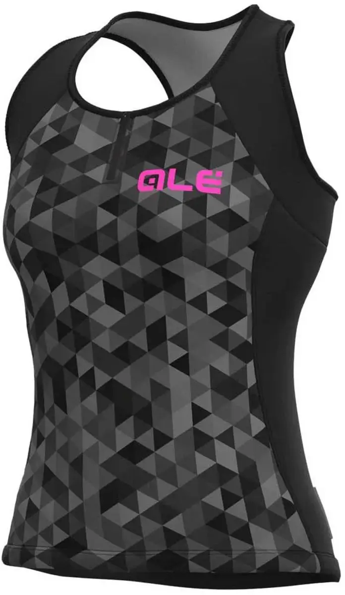 Ale Triangles Mouwloos T-shirt Zwart,Grijs XS Vrouw