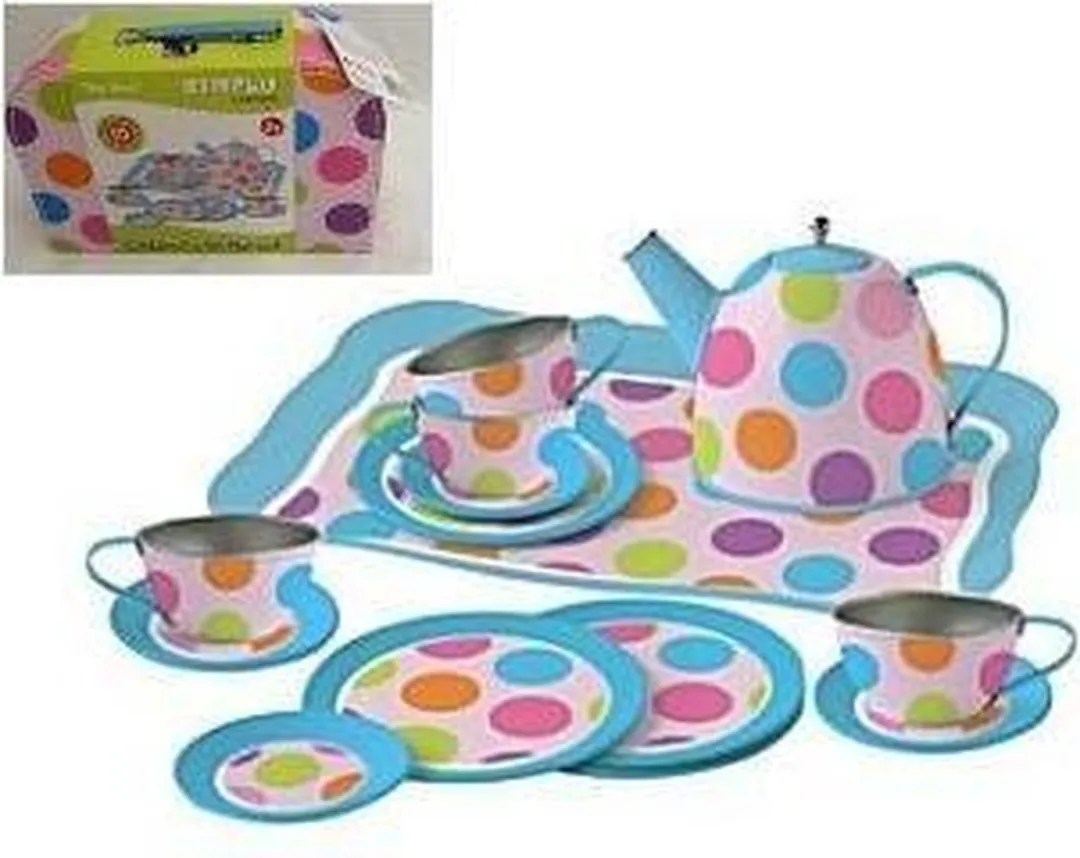 Simply for Kids Tinnen Theeservies Confetti - Multicolor