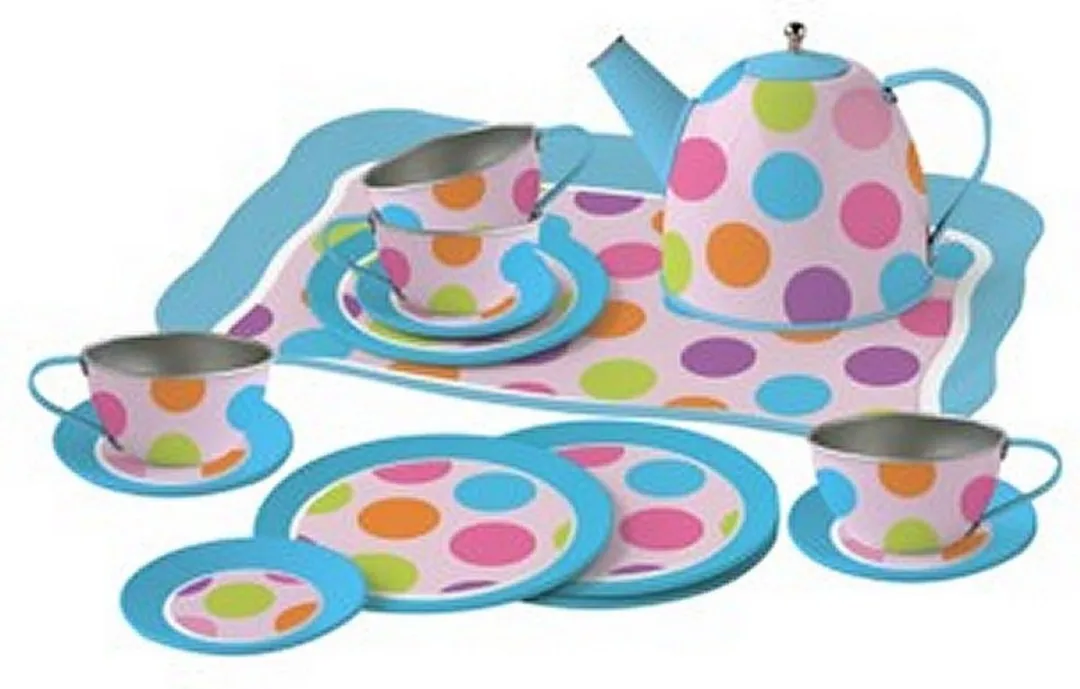 Simply for Kids Tinnen Theeservies Confetti - Multicolor