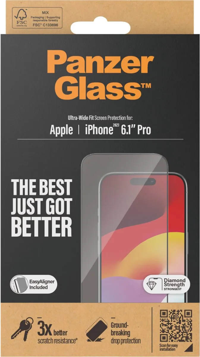 PanzerGlass PZ-2810 Screenprotector iPhone 15 Pro