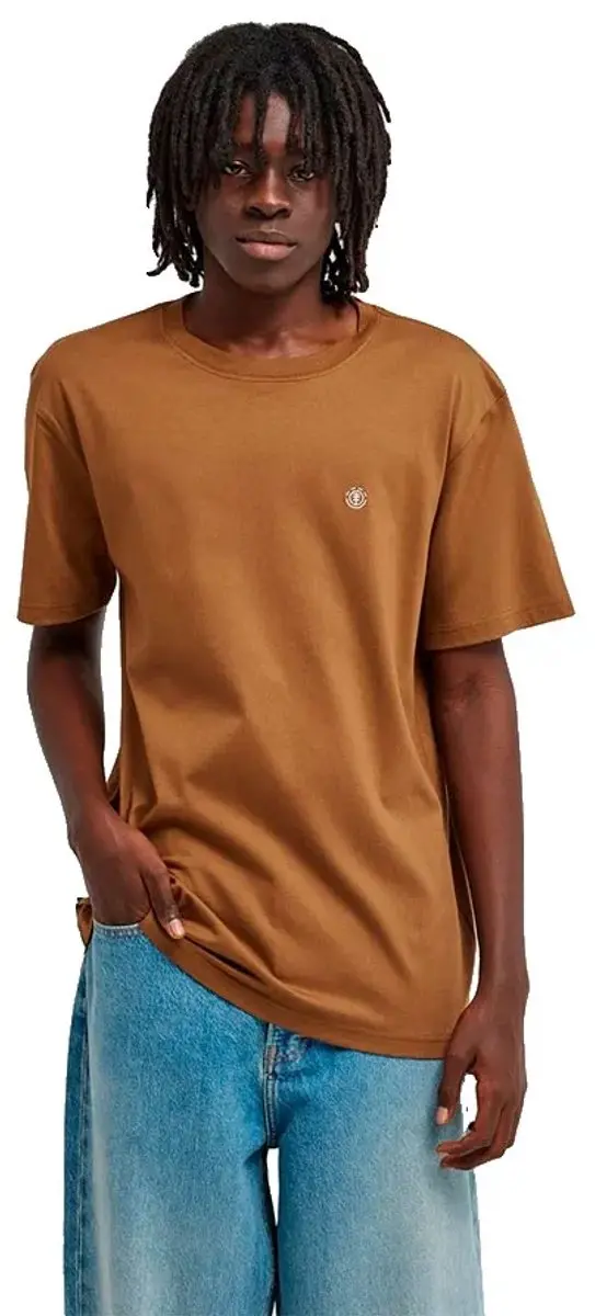 Element Icon Embroidery T-shirt Met Korte Mouwen Bruin S Man