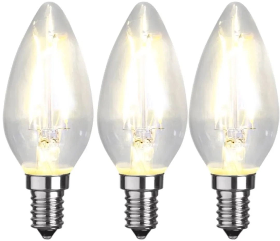 Star Trading Filament Kaarslamp 3-Pack - 2W - Extra Warm Wit