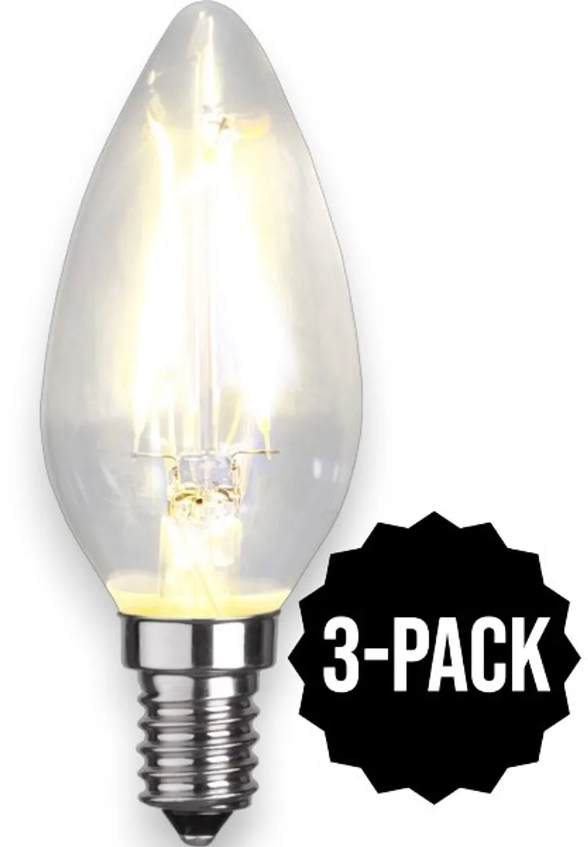 Star Trading Filament Kaarslamp 3-Pack - 2W - Extra Warm Wit