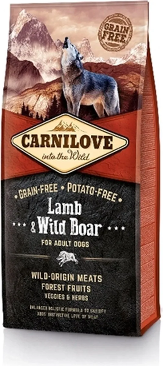 Carnilove Grain Free Adult Lam & Everzwijn 12kg