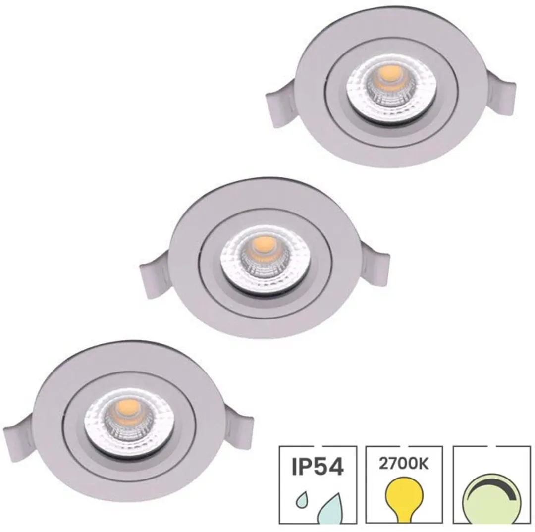 Lybardo Lage Inbouwspots 3-pack 5W Dimbaar - 3 Stuks
