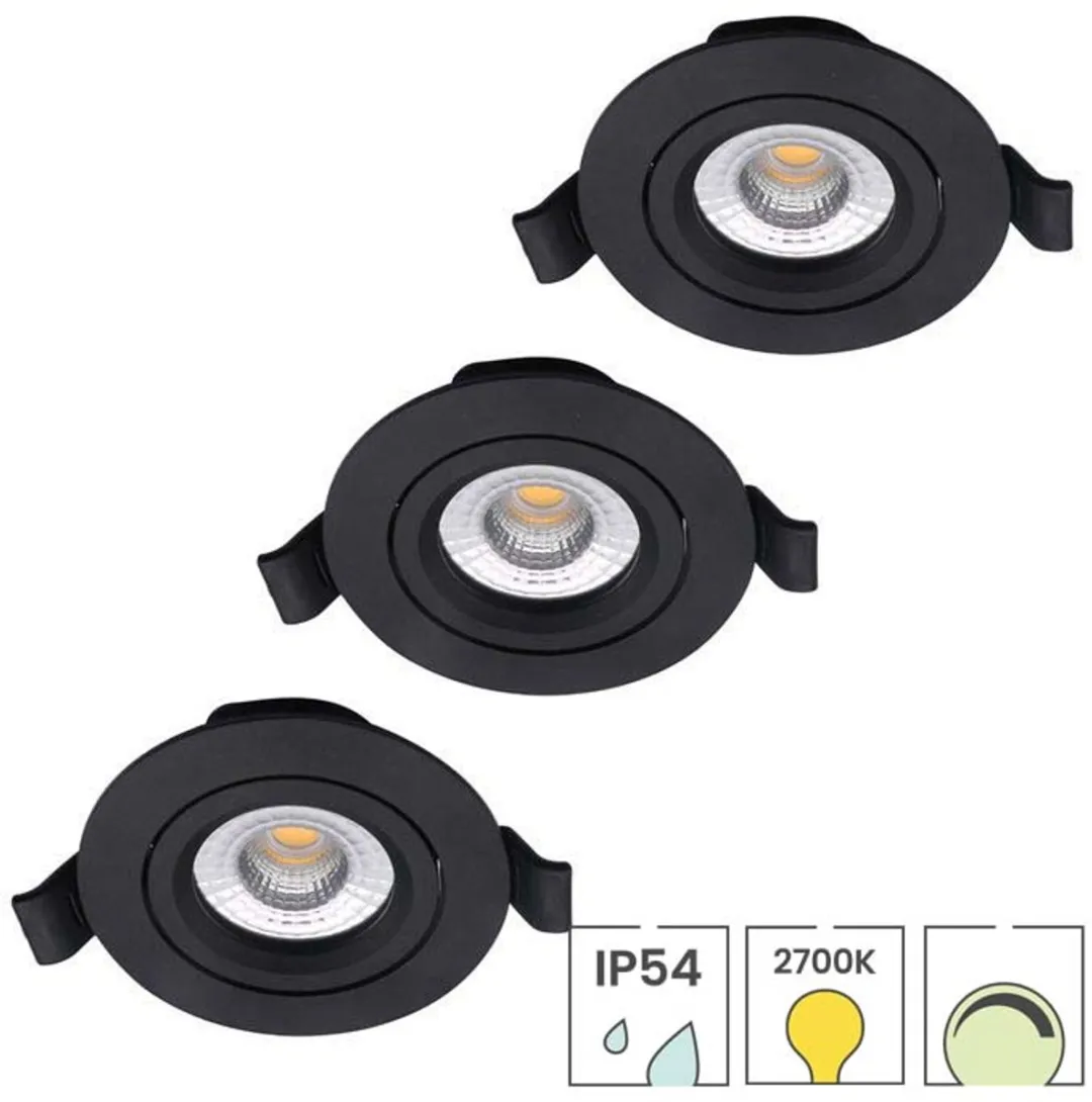 Lybardo Lage Inbouwspots 3-pack 5W Dimbaar - 3 Stuks