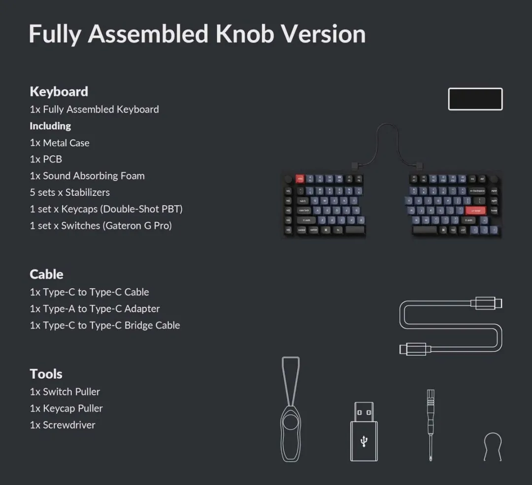 Keychron Q11 Q11-M1Z Toetsenbord - Red Switch - Zwart