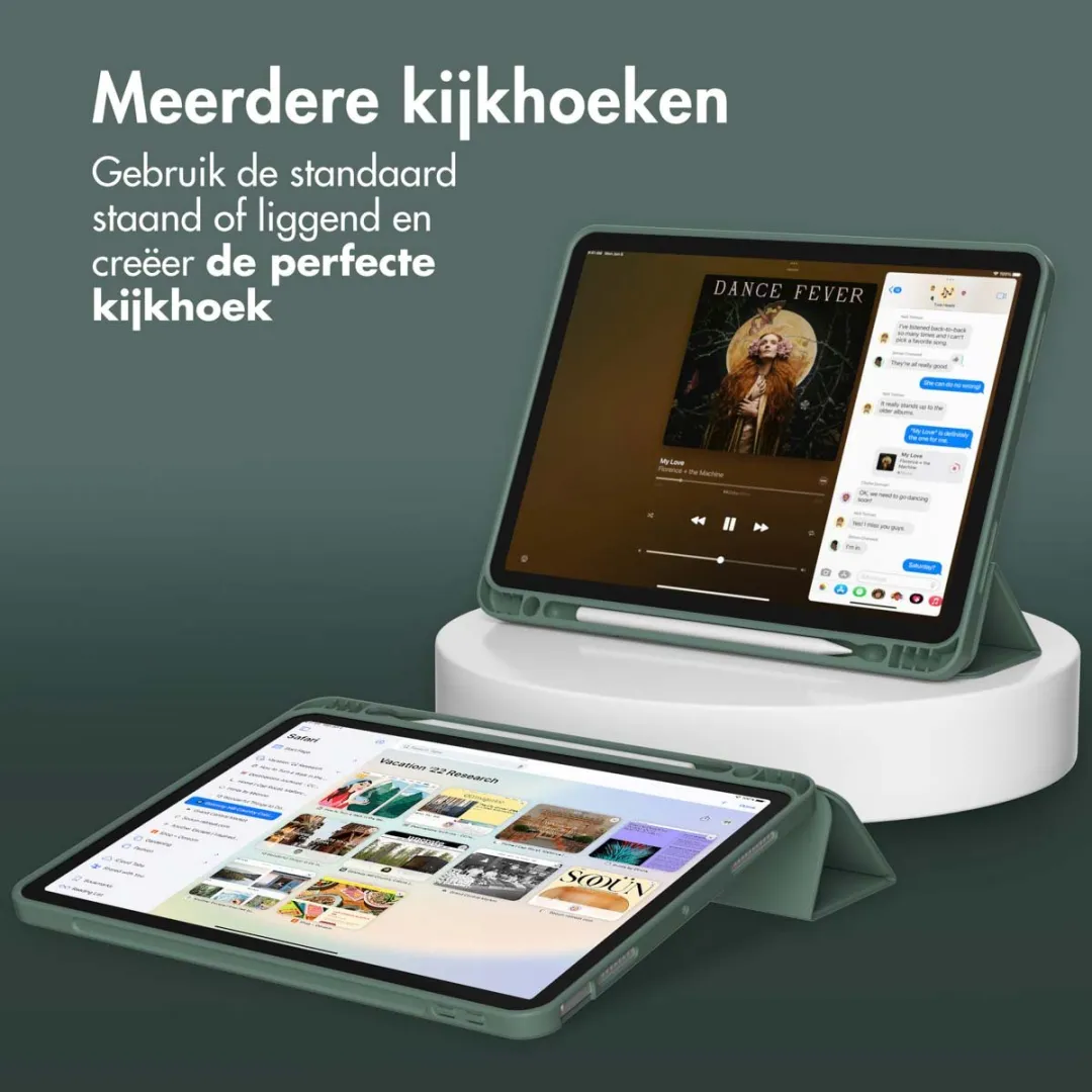 Accezz Tablethoes SH00071305 - Apple iPad Air 11 - Donkergroen