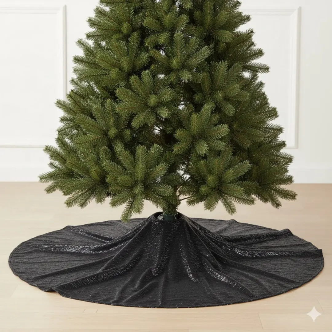 Anna's Collection Kerstboomkleed 120cm Zwart - afbeelding 3 van 3