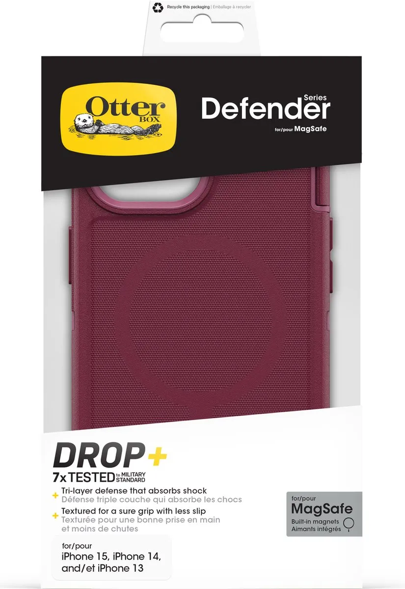 OtterBox Defender Hoesje 77-97535 - iPhone 13/14/15/16e - MagSafe - Rood