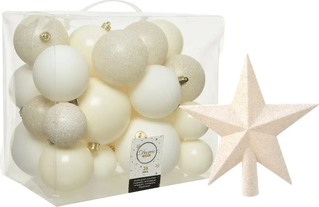 Decoris kunststof kerstballen set