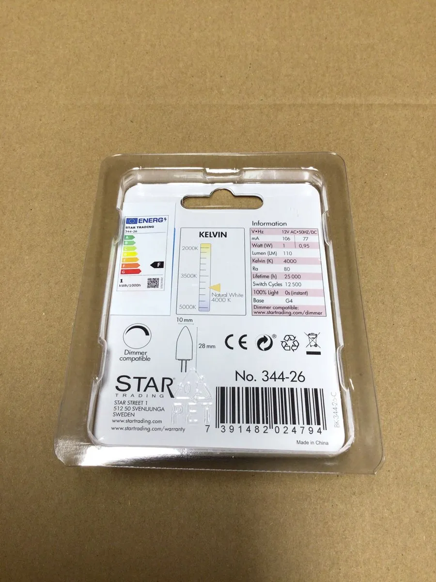 Star Trading Capsule Steeklampje G4 1W Koel Wit 4000K - Mat Glas