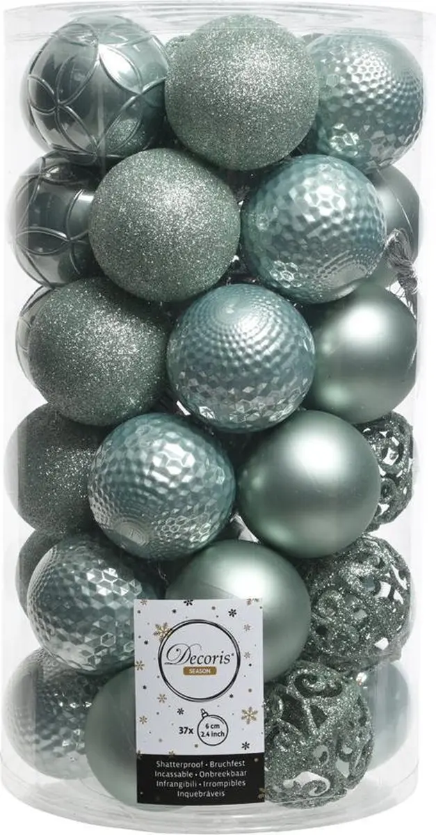 Kerstballen Mix (6cm) 37 Stuks Eucalyptus