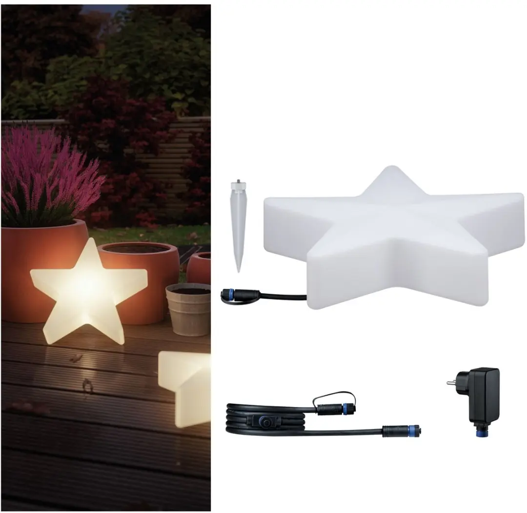 Plug & Shine Set LED-lichtobject Star IP67 3000K 2,8W Wit