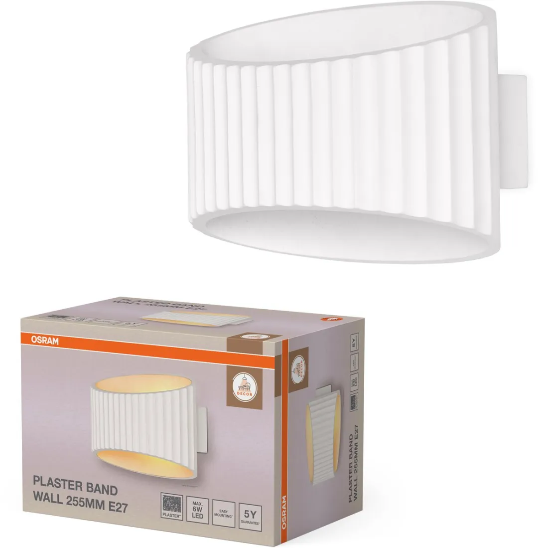 Osram Decor Plaster Band Wandlamp E27 255mm - Wit