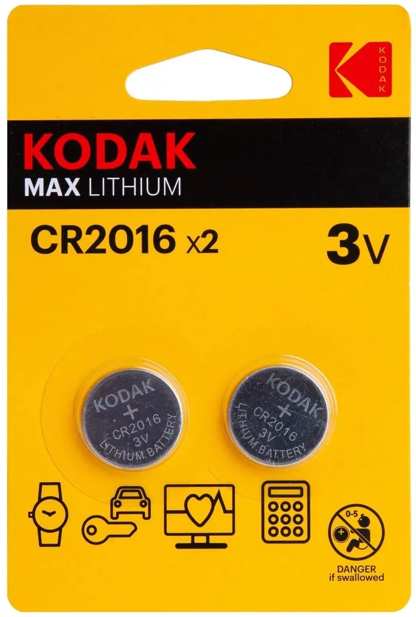 Kodak CR2016 Lithium Knoopcel Batterij