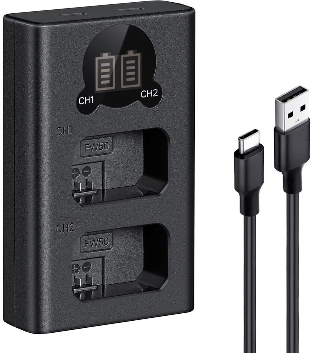 K&F Concept Dubbele Batterijlader Sony NP-FW50