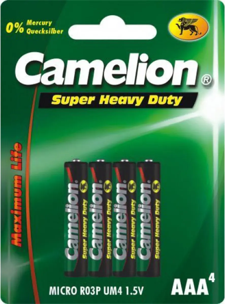 Camelion R03P-BP4G AAA Batterijen - 550mAh - 4 Stuks - afbeelding 2 van 2