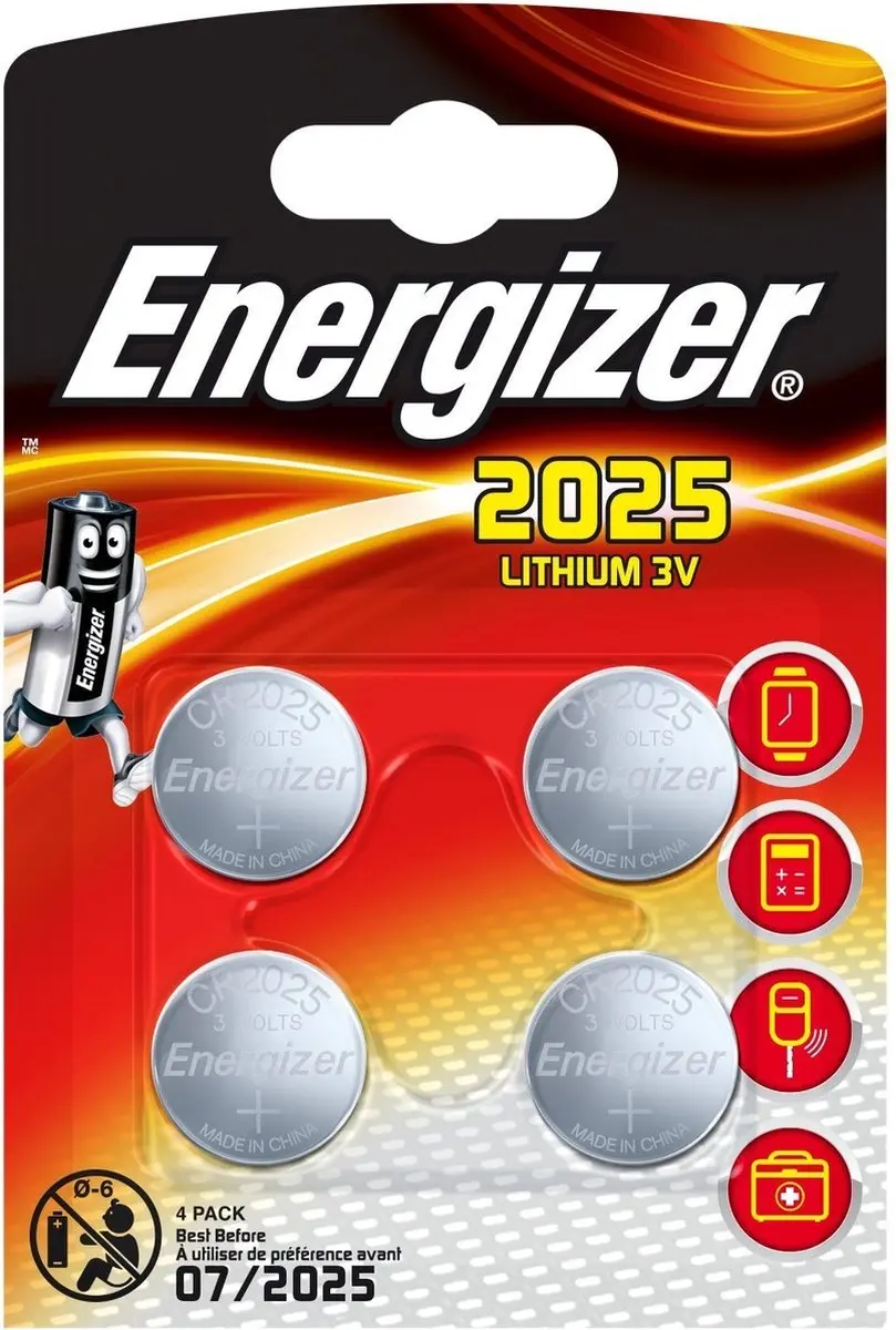 Energizer CR2025 Lithium Knoopcelbatterij