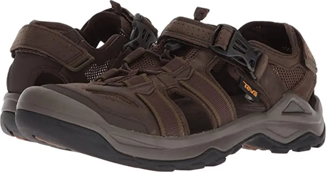 Teva Omnium 2 Leren Heren Sandalen - Turkish Coffee - afbeelding 2 van 6