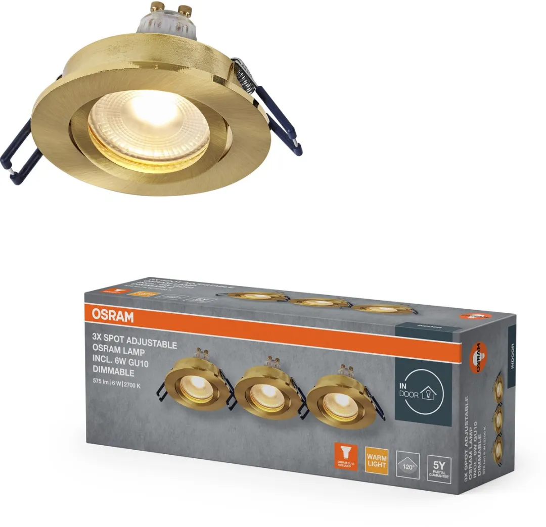 Osram Spot Set LED Inbouwspot DIM 6W Goud