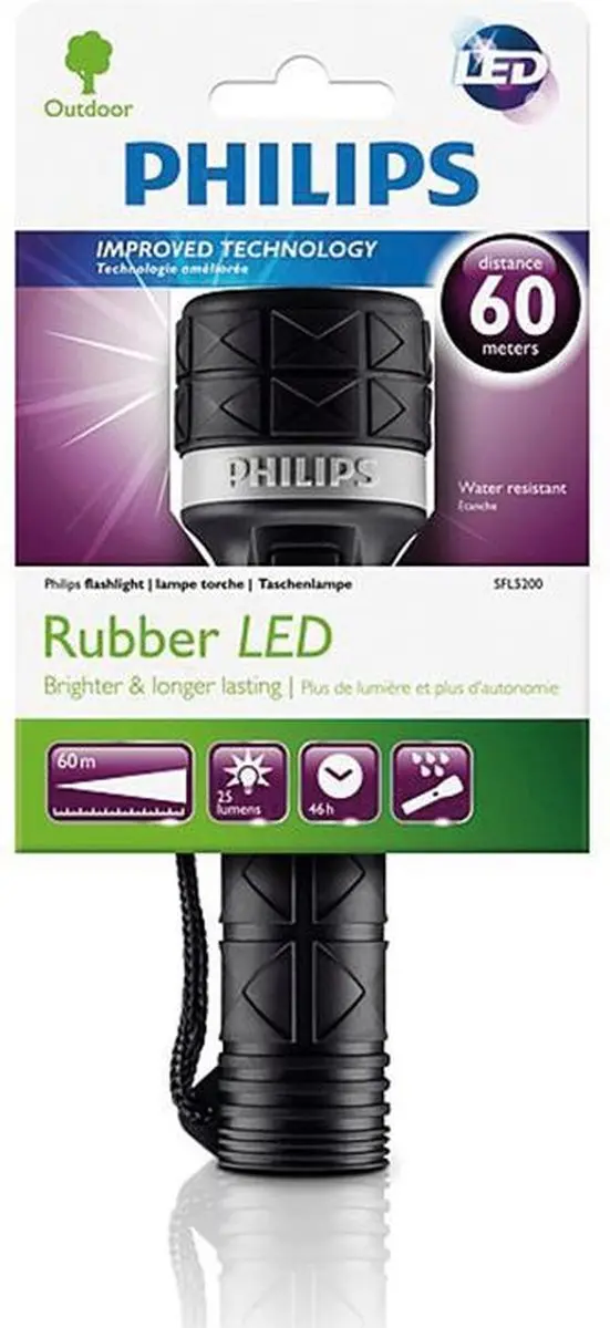 Philips LED Zaklamp SFL5200/10 25 lm - Zwart - afbeelding 2 van 3