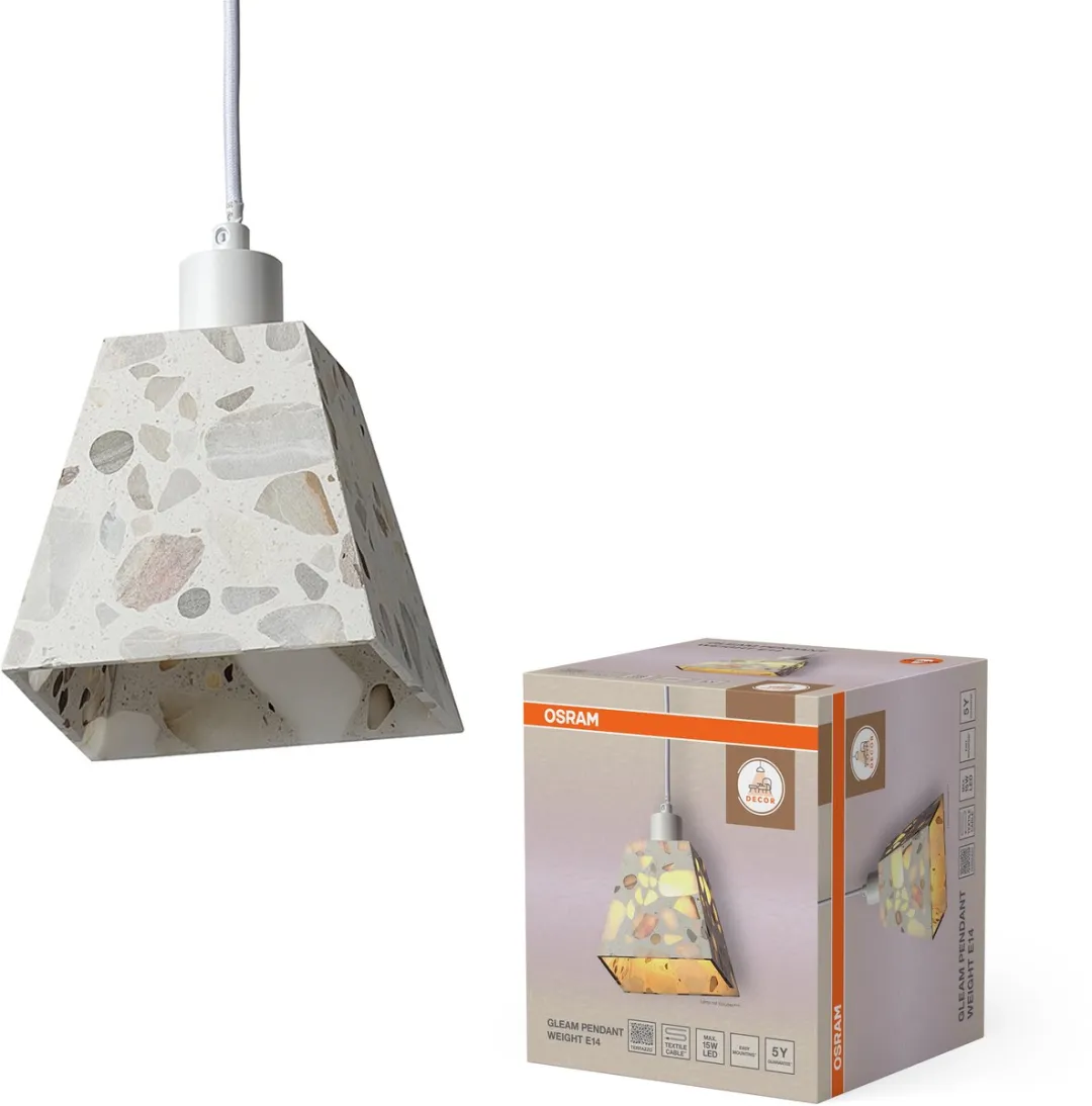 Osram Decor Gleam Pendant Weight E14 - Terrazzo - Wit licht
