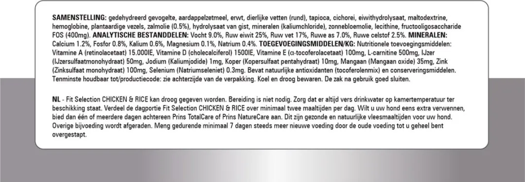 Prins Fit Selection Dog Chicken & Rice 2kg