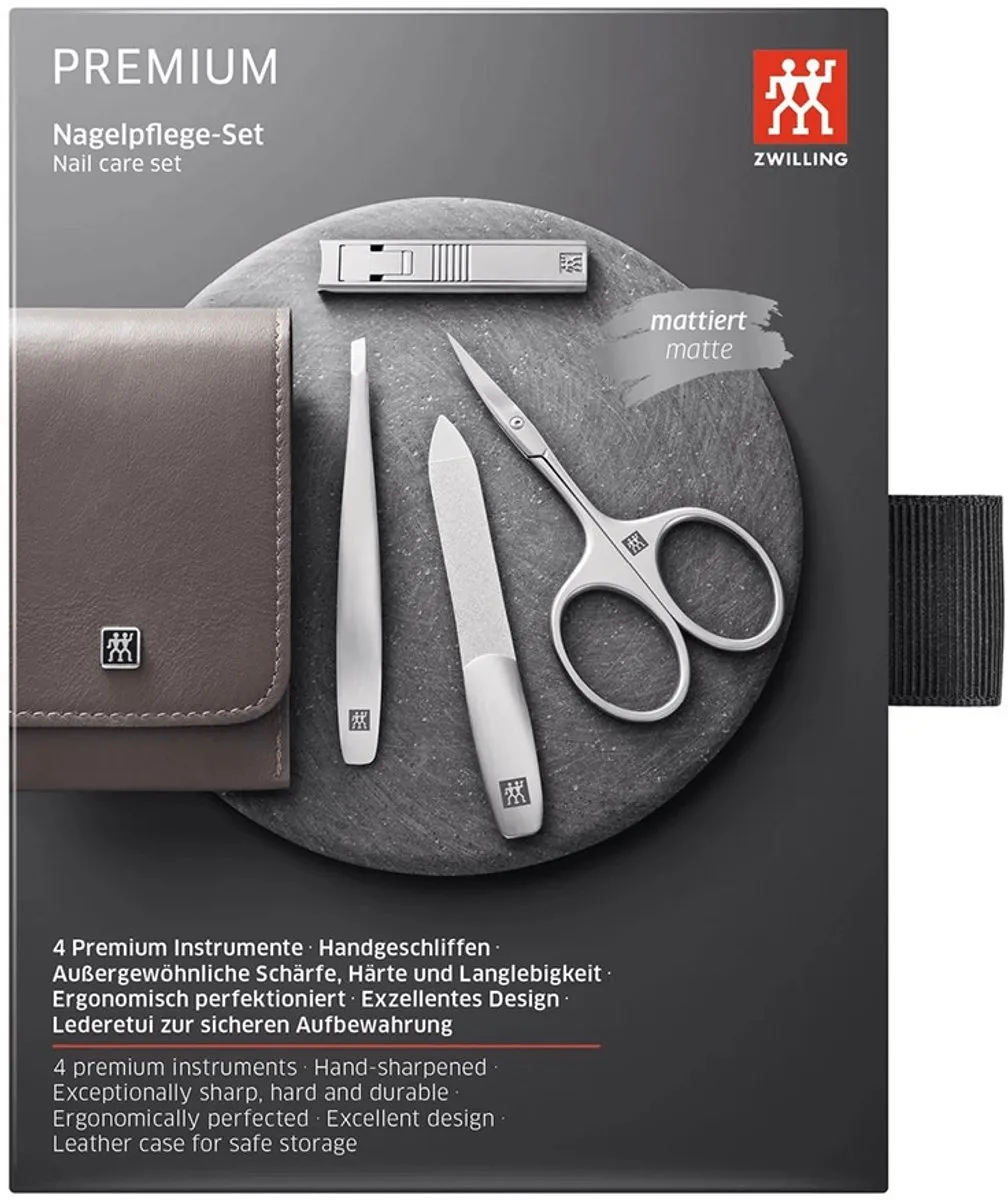 Zwilling TWINOX Manicureset 4-delig - Taupe RVS