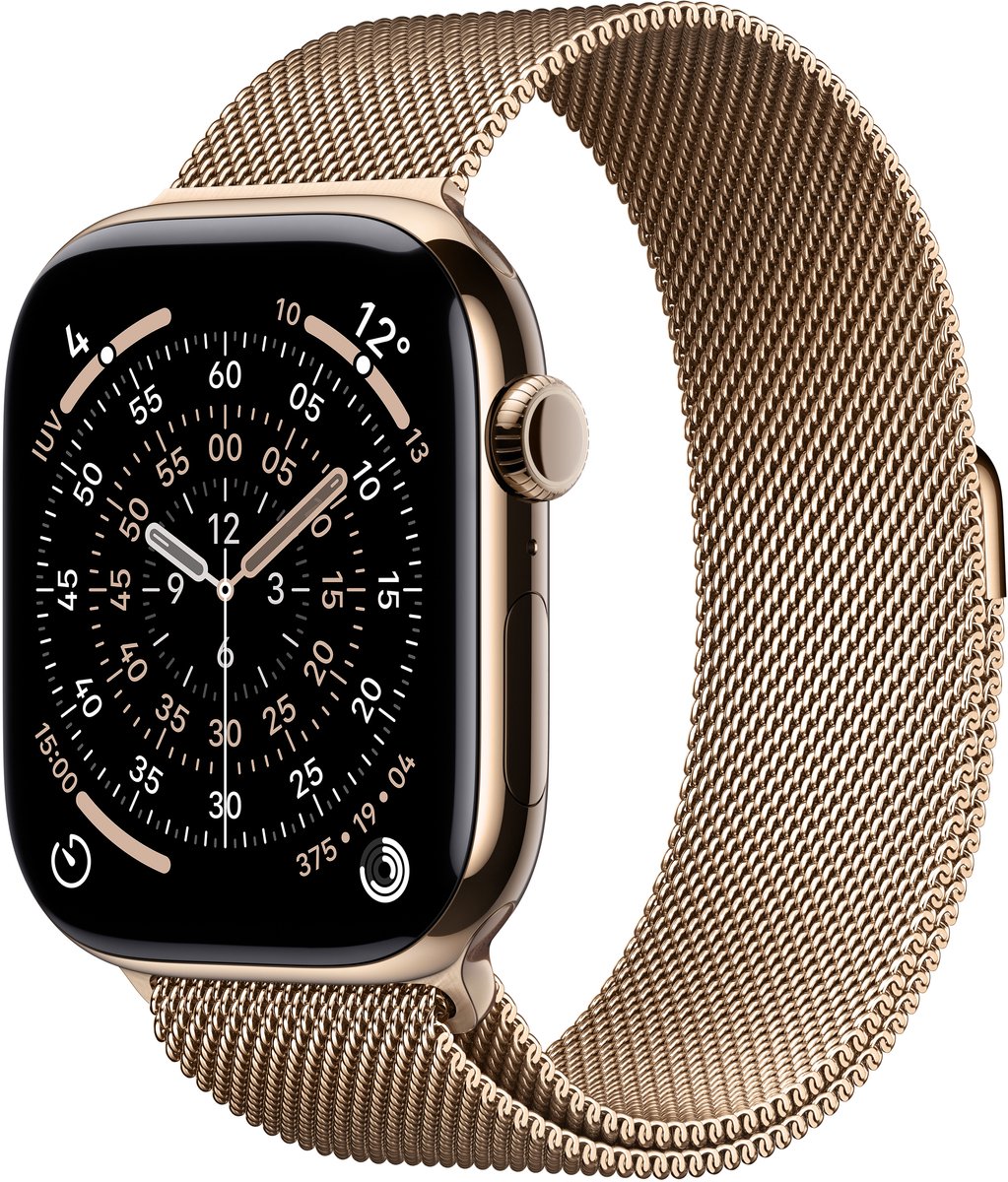 Apple Watch 11 - Wifi + 5G - 46mm - Gold Titanium Case with Gold Milanese Loop - M/L