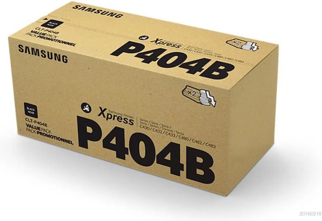 Samsung CLT-P404B Tonercartridge - 2 Stuks Zwart