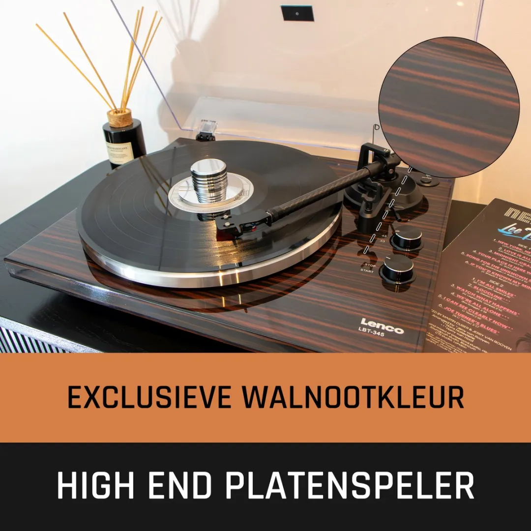 Lenco LBT-345WA Platenspeler - Ortofon 2M Red - Bruin