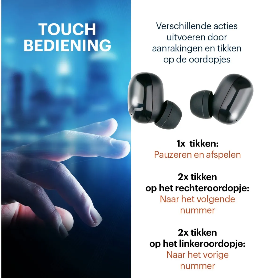 Grundig TWS 2.0 Draadloze Oordopjes - Zwart