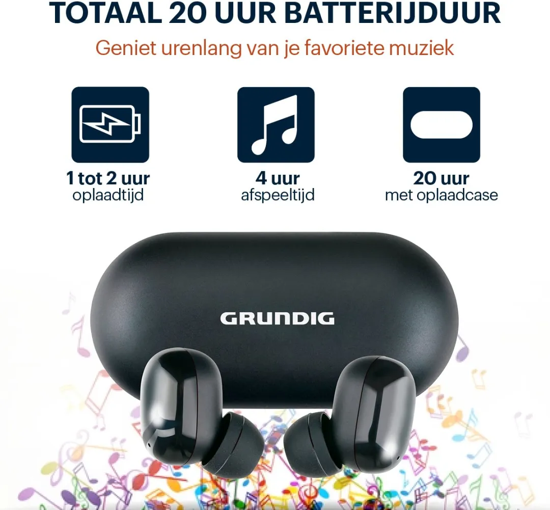 Grundig TWS 2.0 Draadloze Oordopjes - Zwart