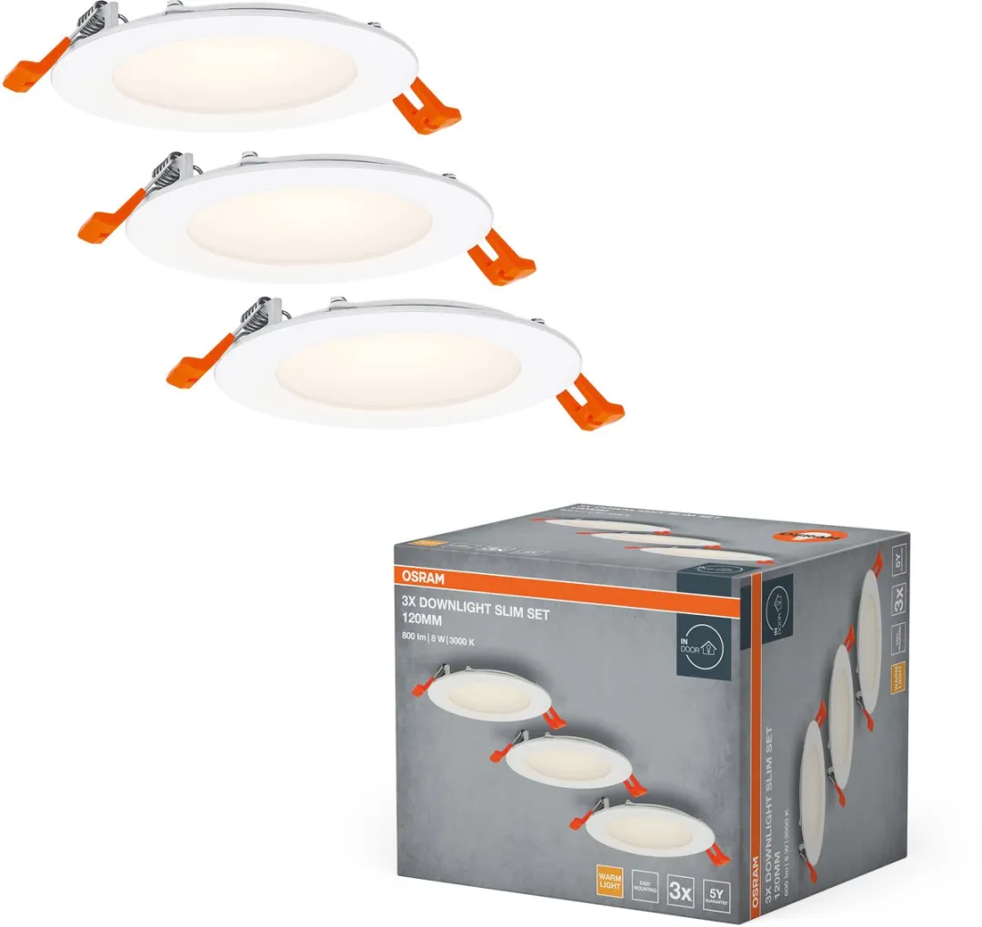 Osram Downlight Slim Set 3x120mm 3000K