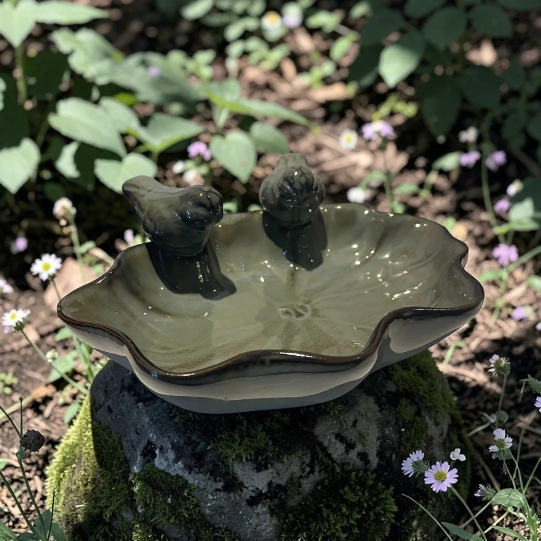 Countryfield Vogelbad Keramiek Blauw 18,2x12,5cm