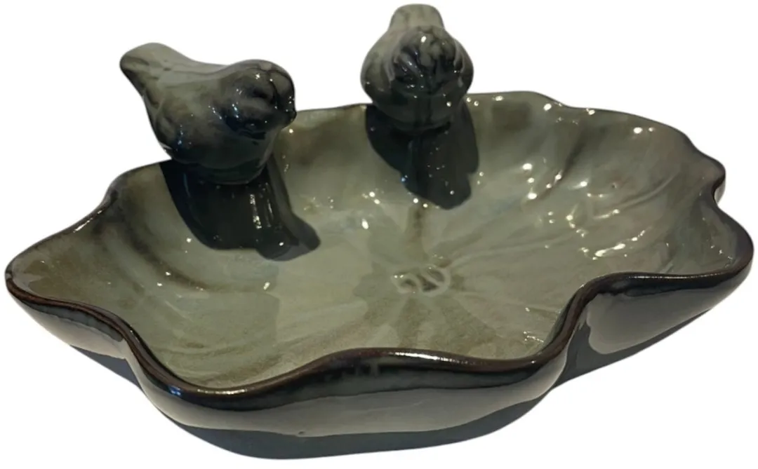 Countryfield Vogelbad Keramiek Blauw 18,2x12,5cm